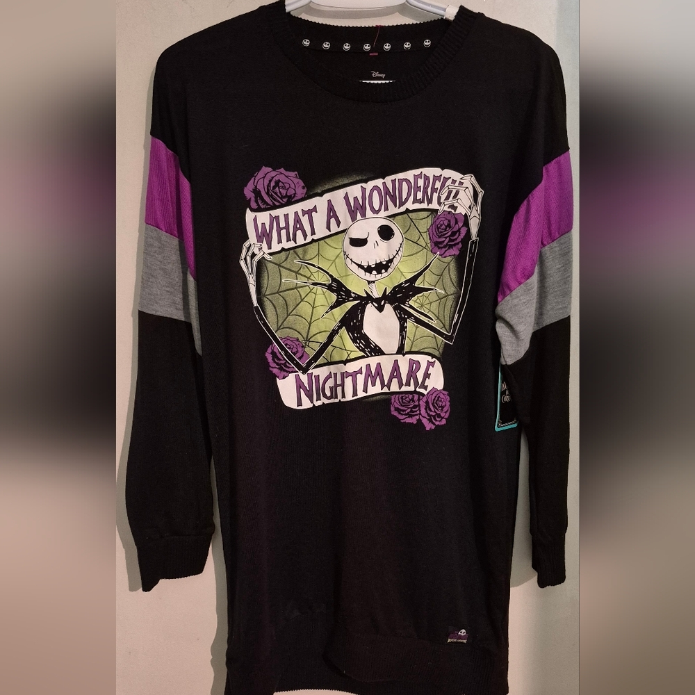 Disney Nightmare Before Christmas Sleep Shirt Black, Gray, and Purple SZ.S NWT